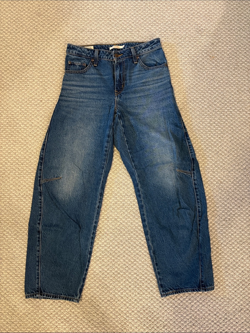 Classic Relaxed Boyfriend Jeans in Mid Blue Denim
